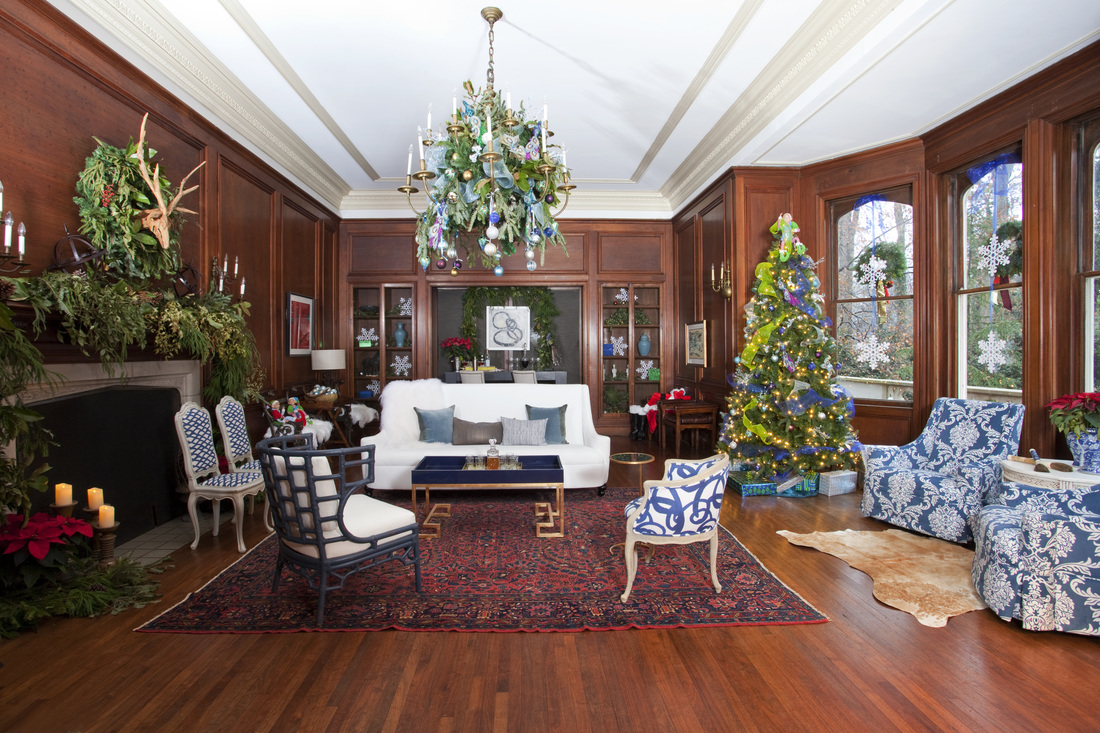Holiday decor set up inside a residence, by Beneva Plantscapes